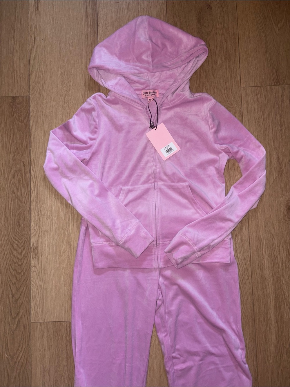 Juicy couture Pink Velour Hoodie & Jogger Set